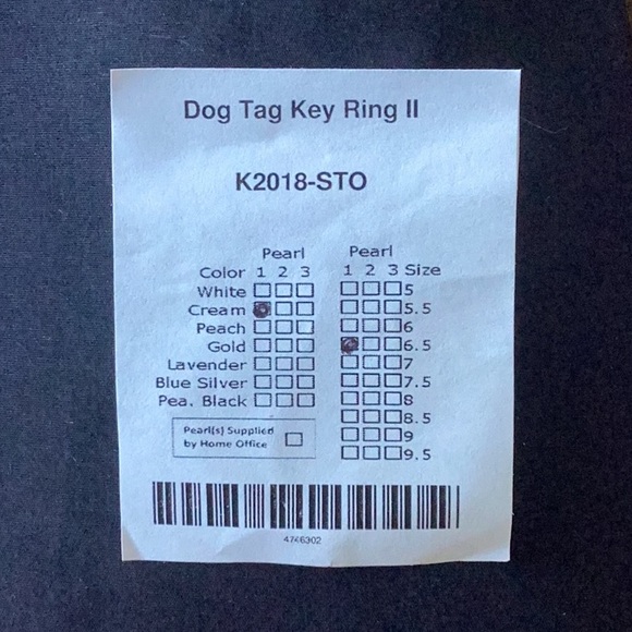 🦪 Original Vantel Pearls dog tag key chain w/ pearl - Picture 2 of 3